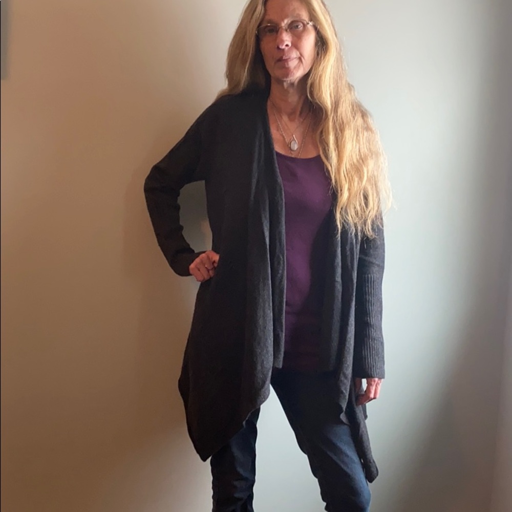 Cashmere, open front sweater